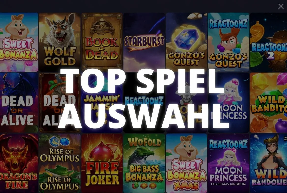 Übersicht der Spielauswahl mit Slots und Live-Tischen